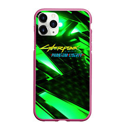 Чехол iPhone 11 Pro матовый Cyberpunk 2077 phantom liberty neon green