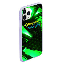 Чехол iPhone 11 Pro матовый Cyberpunk 2077 phantom liberty neon green, цвет: 3D-светло-сиреневый — фото 2