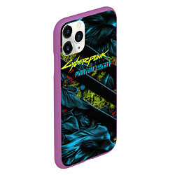 Чехол iPhone 11 Pro матовый Cyberpunk 2077 phantom liberty abstract logo, цвет: 3D-фиолетовый — фото 2