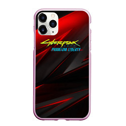 Чехол iPhone 11 Pro матовый Cyberpunk 2077 phantom liberty red black logo