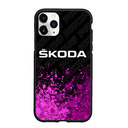 Чехол iPhone 11 Pro матовый Skoda pro racing: символ сверху, цвет: 3D-черный