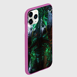 Чехол iPhone 11 Pro матовый Киберпанк торс, цвет: 3D-фиолетовый — фото 2