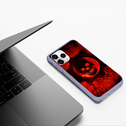 Чехол iPhone 11 Pro матовый Gears of War красный, цвет: 3D-светло-сиреневый — фото 2