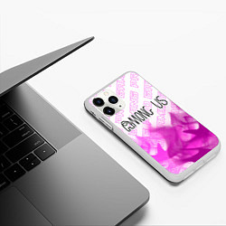 Чехол iPhone 11 Pro матовый Among Us pro gaming: символ сверху, цвет: 3D-белый — фото 2