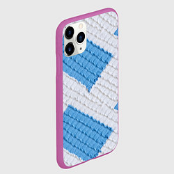 Чехол iPhone 11 Pro матовый Вязаная текстура, цвет: 3D-фиолетовый — фото 2