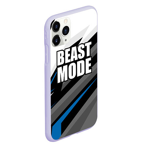 Чехол iPhone 11 Pro матовый Beast mode - blue sport / 3D-Светло-сиреневый – фото 2