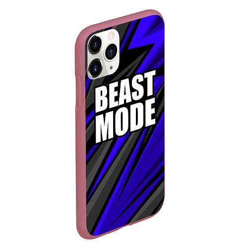 Чехол iPhone 11 Pro матовый Beast mode - синяя униформа / 3D-Малиновый – фото 2