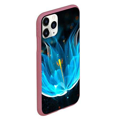 Чехол iPhone 11 Pro матовый Цветок медуза от midjourney / 3D-Малиновый – фото 2