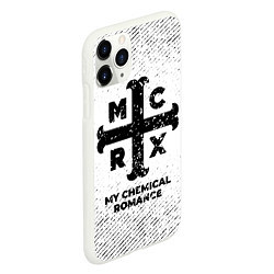 Чехол iPhone 11 Pro матовый My Chemical Romance с потертостями на светлом фоне, цвет: 3D-белый — фото 2