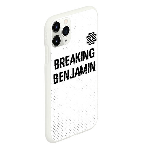 Чехол iPhone 11 Pro матовый Breaking Benjamin glitch на светлом фоне: символ с / 3D-Белый – фото 2
