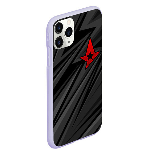 Чехол iPhone 11 Pro матовый Astralis - монохромный / 3D-Светло-сиреневый – фото 2