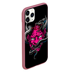 Чехол iPhone 11 Pro матовый Demon with snake, цвет: 3D-малиновый — фото 2