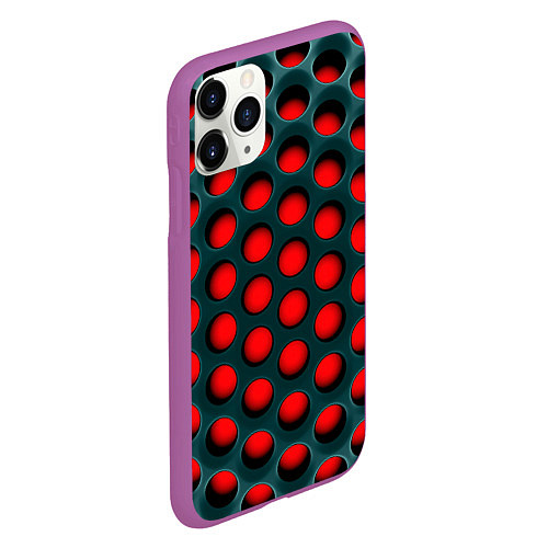 Чехол iPhone 11 Pro матовый Сотовая структура 3D / 3D-Фиолетовый – фото 2