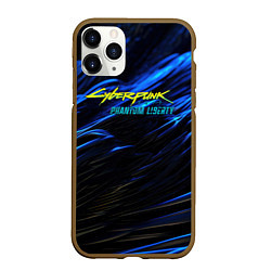 Чехол iPhone 11 Pro матовый Black blue cyberpunk phantom liberty