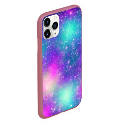 Чехол iPhone 11 Pro матовый Яркий розово-голубой космос, цвет: 3D-малиновый — фото 2