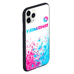 Чехол iPhone 11 Pro матовый Yamaha neon gradient style: символ сверху, цвет: 3D-черный — фото 2