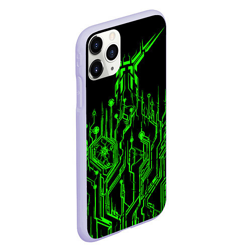 Чехол iPhone 11 Pro матовый Кислотный Киберпанк-модерн / 3D-Светло-сиреневый – фото 2