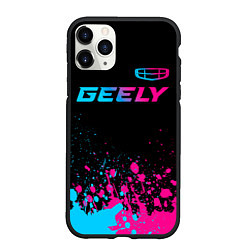 Чехол iPhone 11 Pro матовый Geely - neon gradient: символ сверху