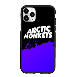 Чехол iPhone 11 Pro матовый Arctic Monkeys purple grunge, цвет: 3D-черный