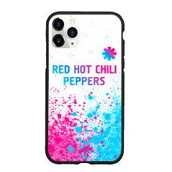 Чехол iPhone 11 Pro матовый Red Hot Chili Peppers neon gradient style: символ, цвет: 3D-черный