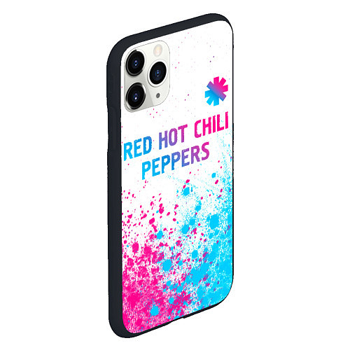 Чехол iPhone 11 Pro матовый Red Hot Chili Peppers neon gradient style: символ / 3D-Черный – фото 2