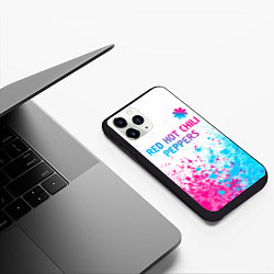 Чехол iPhone 11 Pro матовый Red Hot Chili Peppers neon gradient style: символ, цвет: 3D-черный — фото 2