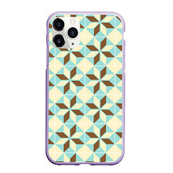 Чехол iPhone 11 Pro матовый Brown blue pattern