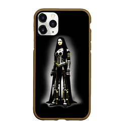 Чехол iPhone 11 Pro матовый Мона Лиза - готика - нейросеть, цвет: 3D-коричневый