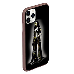 Чехол iPhone 11 Pro матовый Мона Лиза - готика - нейросеть, цвет: 3D-коричневый — фото 2