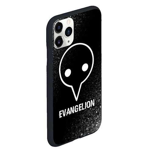 Чехол iPhone 11 Pro матовый Evangelion glitch на темном фоне / 3D-Черный – фото 2