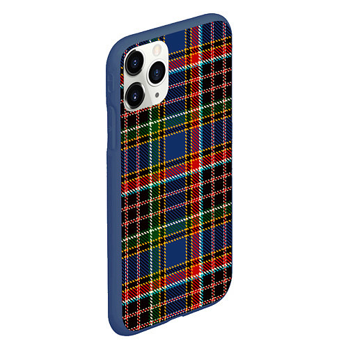 Чехол iPhone 11 Pro матовый Цветные квадраты Colored squares / 3D-Тёмно-синий – фото 2