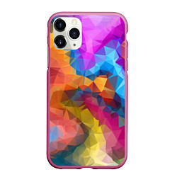 Чехол iPhone 11 Pro матовый Super colors, цвет: 3D-малиновый