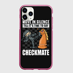 Чехол iPhone 11 Pro матовый Checkmat от ниндзя, цвет: 3D-малиновый