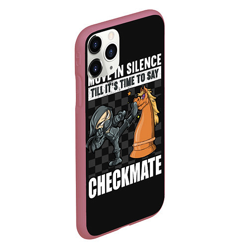 Чехол iPhone 11 Pro матовый Checkmat от ниндзя / 3D-Малиновый – фото 2