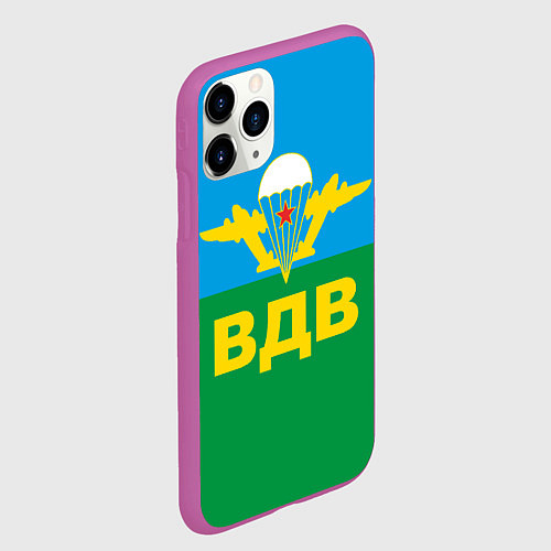 Чехол iPhone 11 Pro матовый ВДВ - символика / 3D-Фиолетовый – фото 2