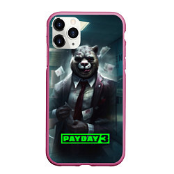 Чехол iPhone 11 Pro матовый Payday 3 crazy bear, цвет: 3D-малиновый