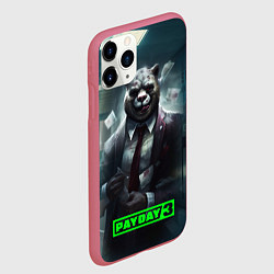 Чехол iPhone 11 Pro матовый Payday 3 crazy bear, цвет: 3D-малиновый — фото 2