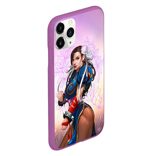 Чехол iPhone 11 Pro матовый Street Fighter 6: Chun-Li / 3D-Фиолетовый – фото 2
