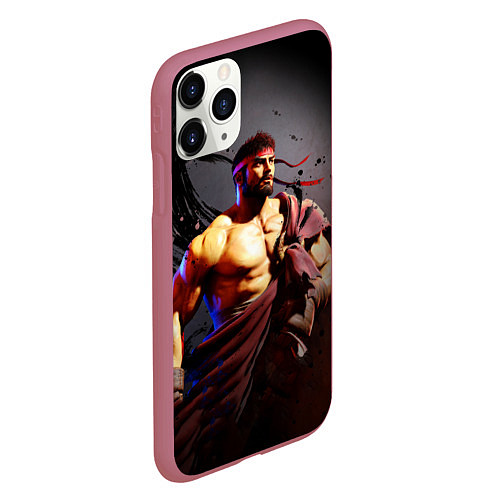 Чехол iPhone 11 Pro матовый Street Fighter: Ryu / 3D-Малиновый – фото 2