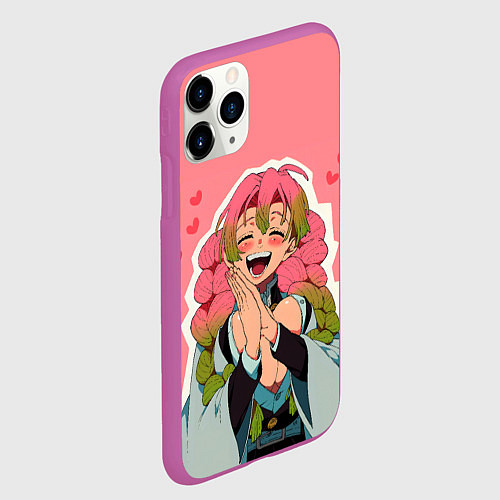 Чехол iPhone 11 Pro матовый Мицури Канроджи - Клинок демонов / 3D-Фиолетовый – фото 2