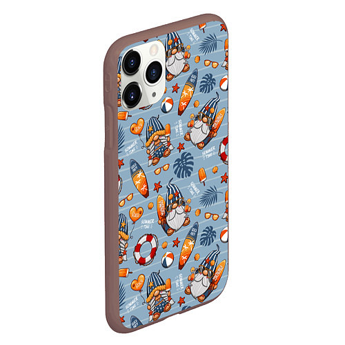 Чехол iPhone 11 Pro матовый Пляжные гномы / 3D-Коричневый – фото 2