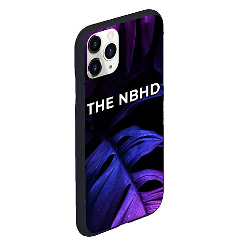 Чехол iPhone 11 Pro матовый The Neighbourhood neon monstera / 3D-Черный – фото 2