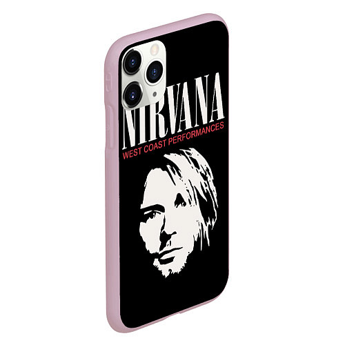 Чехол iPhone 11 Pro матовый Nirvana - Kurt Cobain / 3D-Розовый – фото 2