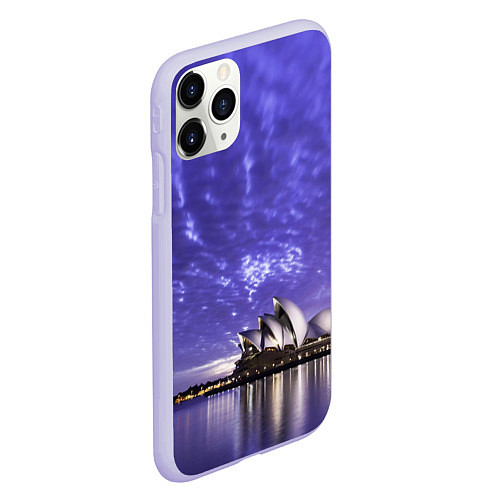 Чехол iPhone 11 Pro матовый Сидней в фиолетовом в закате / 3D-Светло-сиреневый – фото 2