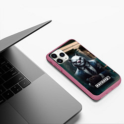 Чехол iPhone 11 Pro матовый Payday 3 white bear, цвет: 3D-малиновый — фото 2