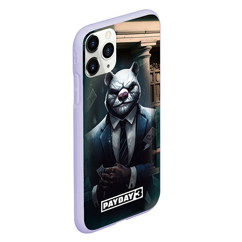 Чехол iPhone 11 Pro матовый Payday 3 white bear / 3D-Светло-сиреневый – фото 2