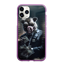 Чехол iPhone 11 Pro матовый Payday 3 animal mask, цвет: 3D-фиолетовый