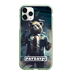 Чехол iPhone 11 Pro матовый Payday 3 bear, цвет: 3D-салатовый