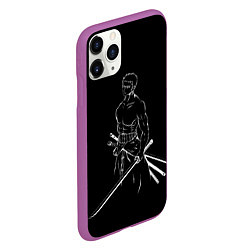 Чехол iPhone 11 Pro матовый Roronoa Zoro - One Piece, цвет: 3D-фиолетовый — фото 2