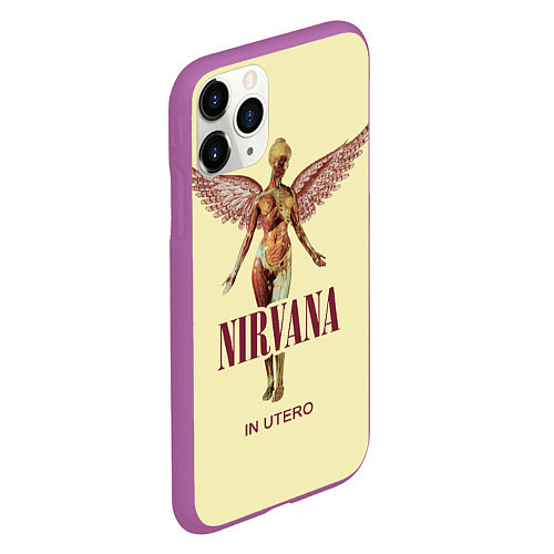 Чехол iPhone 11 Pro матовый Nirvana - In utero / 3D-Фиолетовый – фото 2